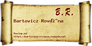 Bartovicz Rovéna névjegykártya